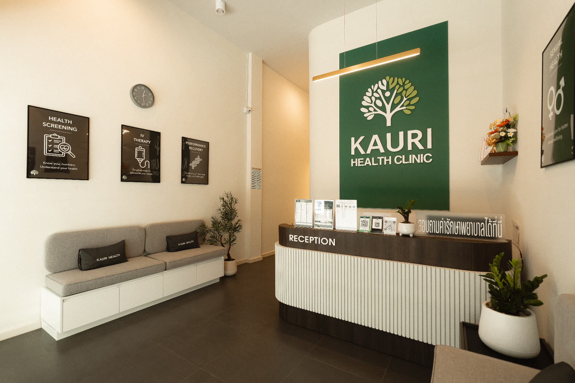 Reception at Kauri Health Clinic in Bangkok